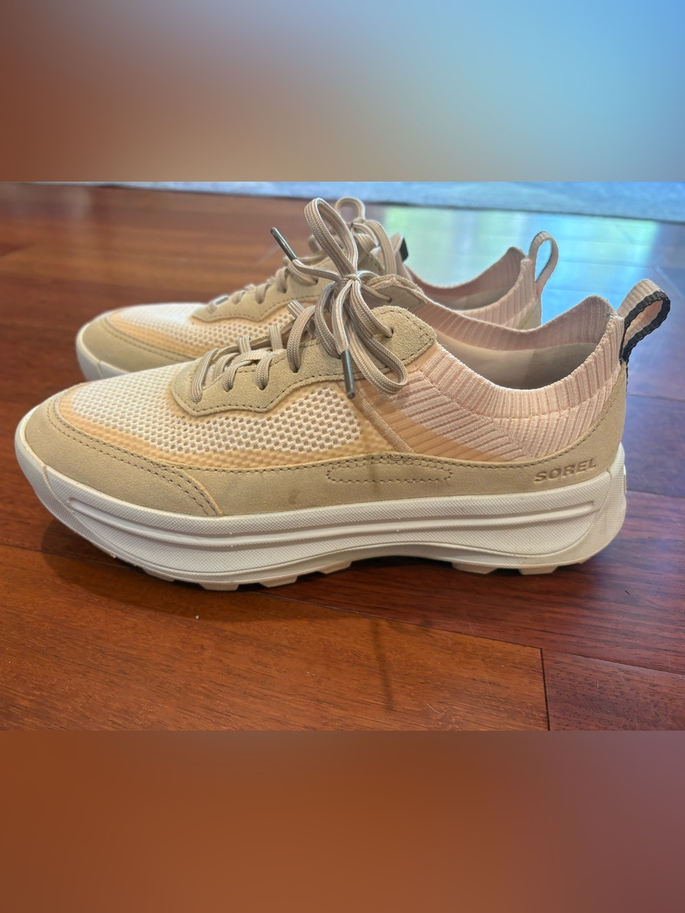 Sorel Women's Lace-Up Sneakers in Light Peach - Picture 2 of 4